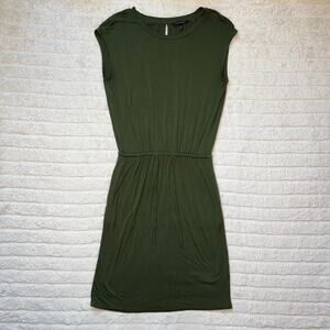 Banana Republic Olive Green Sleeveless Comfy Drawstring Dress